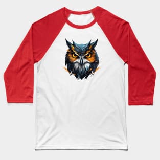 Cool Owl Portrait Baseball T-Shirt